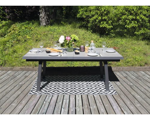 Dining-Tisch bellavista Ontario 100 x 77 cm Alu/Keramikfliese grau