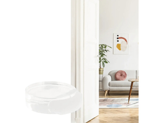 Türstopper aus transparentem Kunststoff