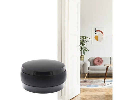 Schwarzer Türstopper in moderner Wohnumgebung