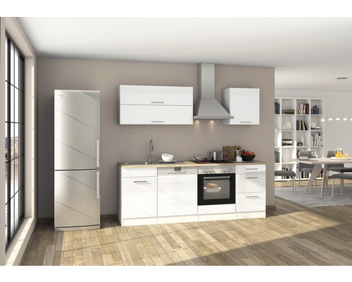 Küchenzeile Mailand 220 HORNBACH weiß cm Frontfarbe Möbel | Held