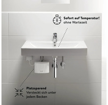Waschbecken mit Warmwasserbereiter für sofortige Warmwasserversorgung