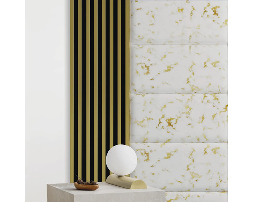 Wandkissen Carrara Marmor gold Samt-Optik 30 x 60 cm