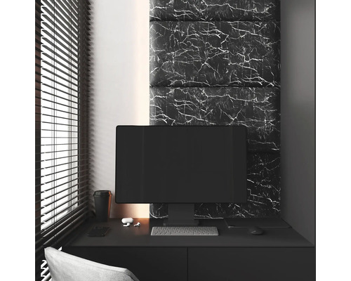 Wandkissen Carrara Marmor schw.Samt-Optik 30 x 60 cm