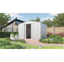 Metall Gerätehaus mit Schiebetür im Garten
