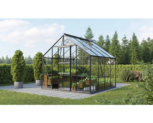 Gewächshaus Vitavia Meridian 1 6700 Einscheibensicherheitsglas 3 mm 257x258 cm schwarz Gewächshaus Vitavia Meridian 1 6700 Einscheibensicherheitsglas 3 mm 257x258 cm schwarz