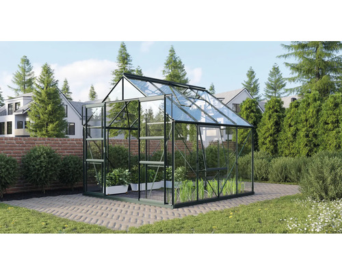 Gewächshaus Vitavia Meridian 2 6700 Einscheibensicherheitsglas 3 mm 257x258 cm smaragd Gewächshaus Vitavia Meridian 2 6700 Einscheibensicherheitsglas 3 mm 257x258 cm smaragd