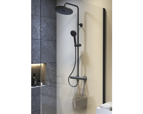 Duschsystem mit Kopf- und Handbrause zur Wandmontage