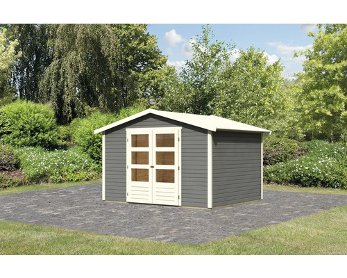 Gartenhaus mit Doppeltür und Satteldach im Garten