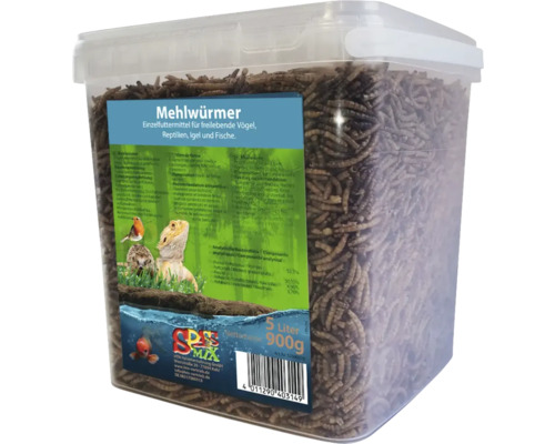 Hühner-, Teichfisch, Igel-, Vogelzusatzfutter Spass Mix Mehlwürmer 900 g, getrocknet