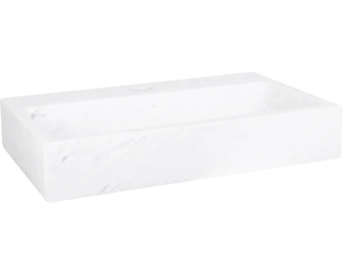 Handwaschbecken Differnz Flat 38 x 24 cm Marmor weiß mit Beschichtung 38.005.40