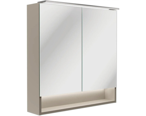 Spiegelschrank FACKELMANN B.Paris 70 x 15,6 x 71,8 cm cubanit grey 2-türig LED IP 20