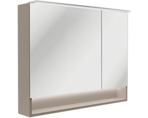 Spiegelschrank FACKELMANN B.Paris 90 x 15,6 x 71,8 cm cubanit grey 2-türig LED IP 20