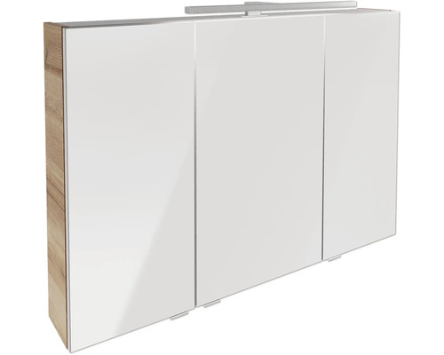 Spiegelschrank FACKELMANN B.Brillant 100 x 15,1 x 68 cm ast-eiche 2-türig LED IP 20