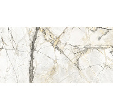 Feinsteinzeug Wand- und Bodenfliesen Calabria Golden Ice glänzend poliert 60 x 120 x 0,85 cm