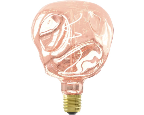 LED Globelampe dimmbar G125 E27/7W 70 lm 1800 K rose warmweiß Calex Neo Organic Dekorative Glühbirne mit spiralförmigem Glühfaden