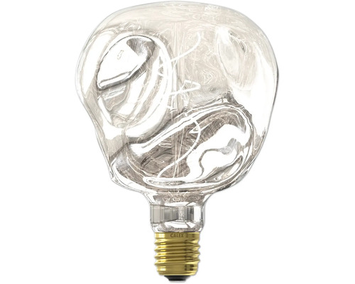 LED Globelampe dimmbar G125 E27/4W 75 lm 1800 K silber warmweiß Calex XXL Organic Neo Dekorative Glühbirne mit klarem Glaskolben und sichtbarem Glühfaden
