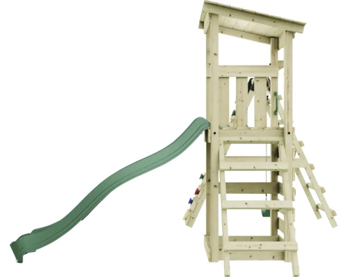 Holzspielturm mit Rutsche und Leiter für den Garten