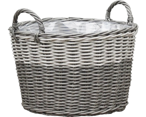 Grauer Pflanzkorb mit Griffen