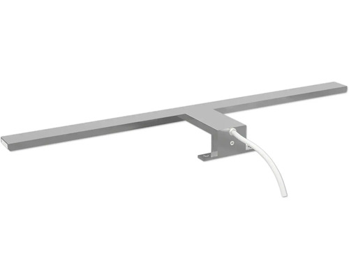 Silberfarbene LED Spiegelleuchte mit Kabel