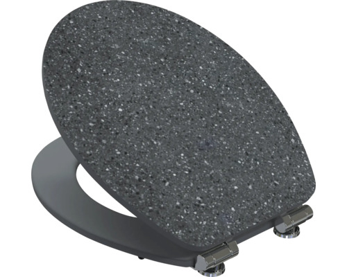 Toilettensitz mit Steindekor und Absenkautomatik