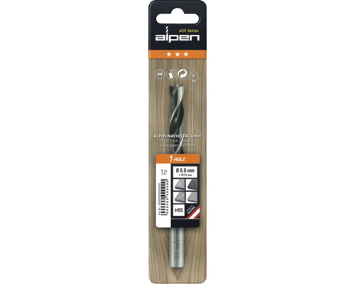 Alpen Holzbohrer 8 mm im Blisterpack