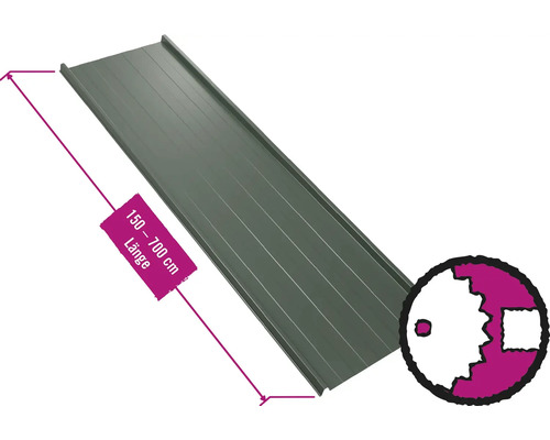 PRECIT Trapezplatte für Dach mit Antikondensationsvlies W33LV Nadelgrün RAL 6020 Fix-Breite 548 mm x Stärke 0,5 mm (Meterware ab 150 bis max. 700 cm)