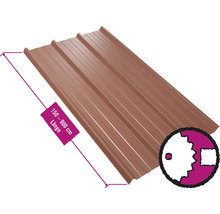 Profilblech mit einer Länge von 150 bis 900 cm und einer Detailansicht der Materialstruktur.