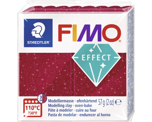 Fimo effect 57g glitter rot