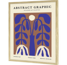 Gerahmtes Wandbild mit abstraktem Grafikdesign einer Pflanzenillustration
