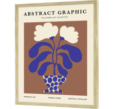 Gerahmtes Poster mit abstraktem Blumenmotiv in Vase