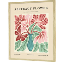 Gerahmtes Poster mit abstraktem Blumenmuster