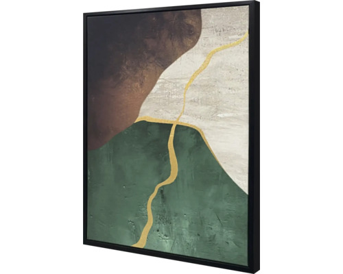 Leinwandbild gerahmt Nature gold grün L 42x62 cm