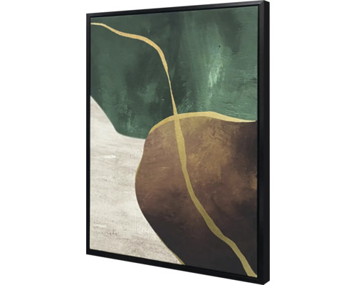 Leinwandbild gerahmt Nature gold grün R 42x62 cm