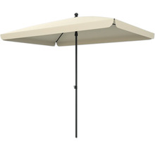 Mittelstockschirm SOLUNA Cannes Push Up 140 x 210 cm ecru mit UV-Schutz 80, wasserabweisende Polyesterbespannung, leichte Aufspannung per Kurbel