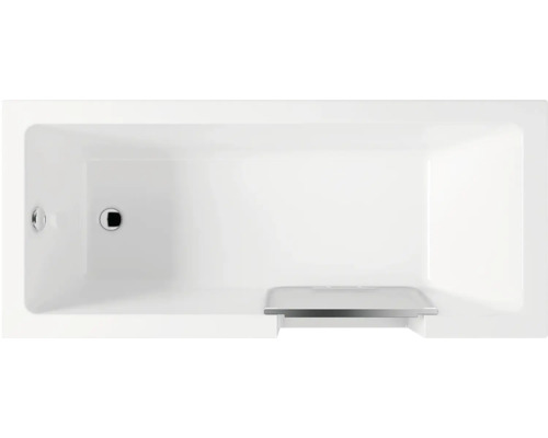 REIKA Comfort Badewanne mit Tür TOKAI links 160 x 70 cm mit Frontschürze und einer Seitenschürze weiß Rechteckige Badewanne mit Ablauf und Überlauf
