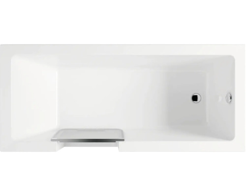 REIKA Comfort Badewanne mit Tür TOKAI rechts 170 x 75 cm mit Frontschürze und einer Seitenschürze weiß Aufnahme einer Badewanne von oben