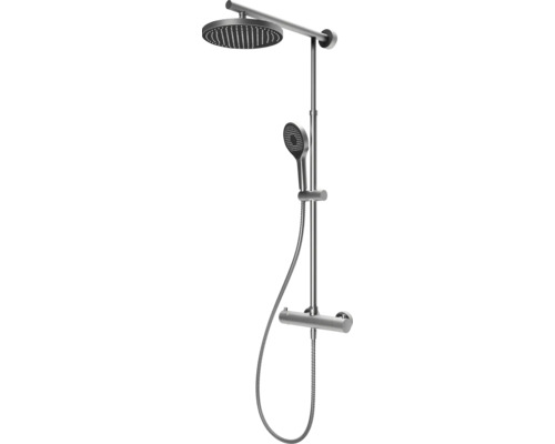 Duschsäule inkl. Thermostat SCHULTE Duschmaster Rain anthrazit matt D964028 280 Duschsystem mit Kopf- und Handbrause