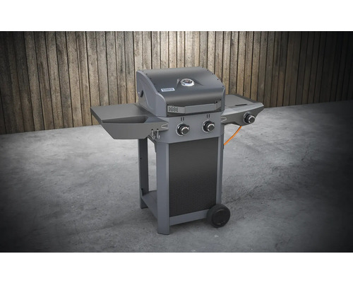 Gasgrill mit zwei Brennern und Seitenablagen