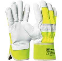 Gelb-weisse Lederhandschuhe für den Arbeitsschutz
