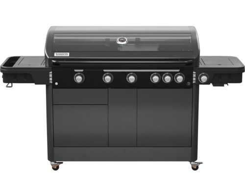 Tenneker® Halo TG-5 U Gasgrill 204,6 x 65,6 x 117 cm 5-Brenner + Seitenbrenner und Rückbrenner, gusseiserner Rost, Platform System, Glaseinsatz im Deckel