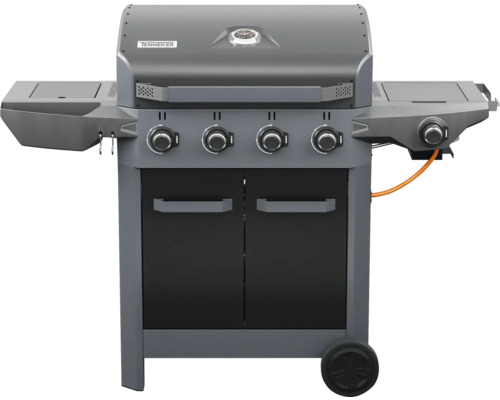 Gasgrill TENNEKER Carbon TG-4 U mit Seitenbrenner und gusseiserner Grillrost