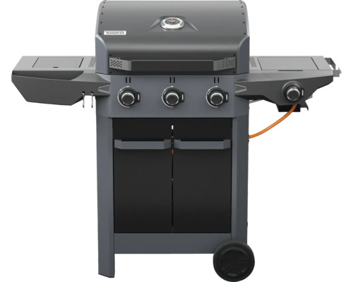 Tenneker® Gasgrill Carbon TG-3 U 3-Brenner + Seitenbrenner, gusseiserner Rost schwarz