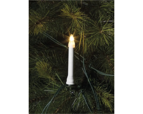 Baumkette Konstsmide One String 10,5 m + Zuleitungslänge 1,5 m 16 LEDs Lichtfarbe warmweiß Weihnachtsbaumkerze mit Clip zur Befestigung am Weihnachtsbaum