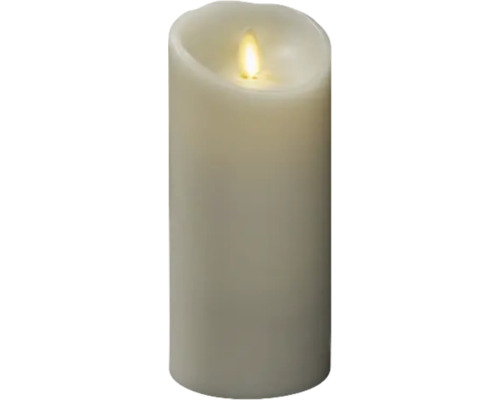 LED Echtwachskerze cremeweiß Konstsmide H 16,5 cm Lichtfarbe warmweiß inkl. Timer Dekorative LED-Kerze für den Innenbereich