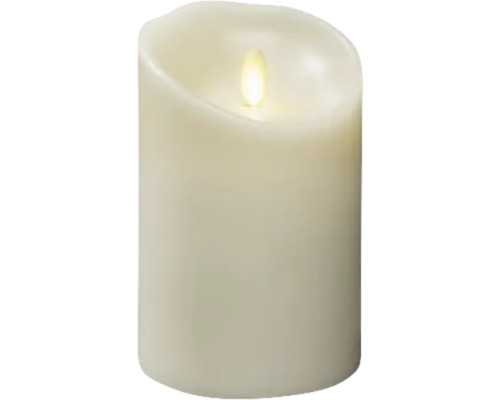 LED Echtwachskerze cremeweiß Konstsmide H 13,4 cm Lichtfarbe warmweiß inkl. Timer Dekorative LED Kerze mit flackerndem Lichteffekt