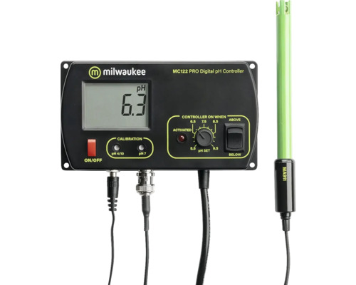 Messgerät Aquarium Milwaukee MC122 Smart pH Mess- und Regelgerät Wasseranalyse Milwaukee Logo MC122 PRO Digital pH Controller