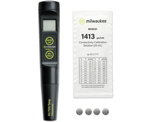 Messgerät Aquarium Milwaukee EC59 Pro Wasserdichter 3 in 1 Tester (EC, TDS und °C) Wasseranalyse