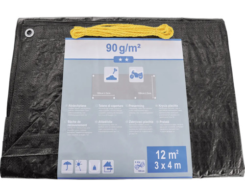 Abdeckplane 3 mal 4 Meter mit Kordel