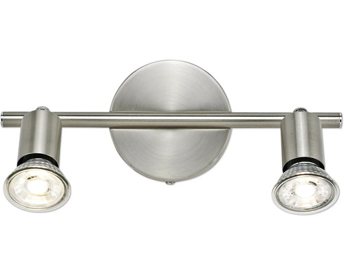 Deckenspot 2-flammig L 27,5 cm satin/nickel