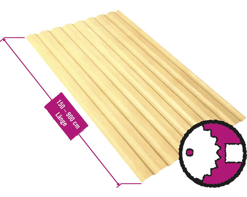 PRECIT Trapezplatte für Wand W20LA Ahorn Fix-Breite 1135 mm x Stärke 0,5 mm (Meterware ab 150 bis max. 900 cm)